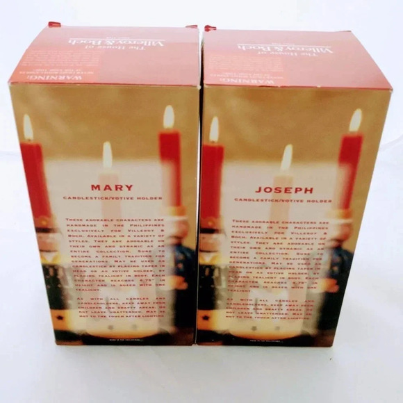 Villeroy & Boch Christmas Candle Holder Lot 2 Mary & Joseph Christian Na… - Picture 3 of 9